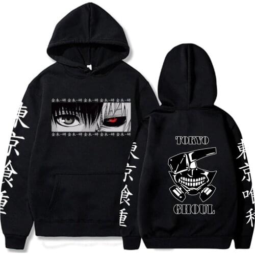 2021 Hot Anime Tokyo Ghoul Kaneki Ken Cosplay Hoodie Graphic Hip Hop Sweatshirt for Men