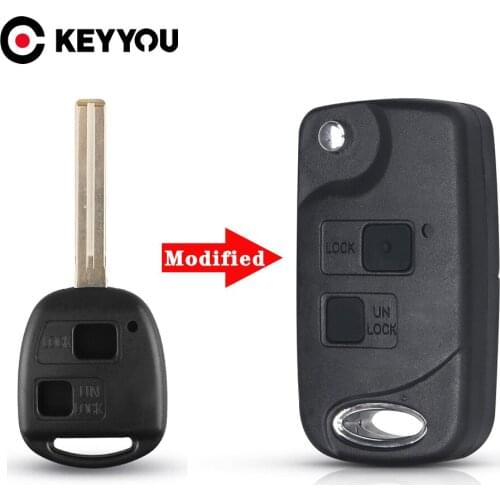KEYYOU Modified Flip 2/3 Button Remote Key Shell Case For Toyota RAV4 Avalon Prado Tarago Camry Tarago For Lexus Es Rx Lx Gs Key