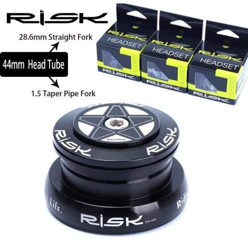 RISK Bicycle Headset 44cm External Bearing Headset Bike Headset for 1.5 Taper Pipe Fork Straight Tube Frame