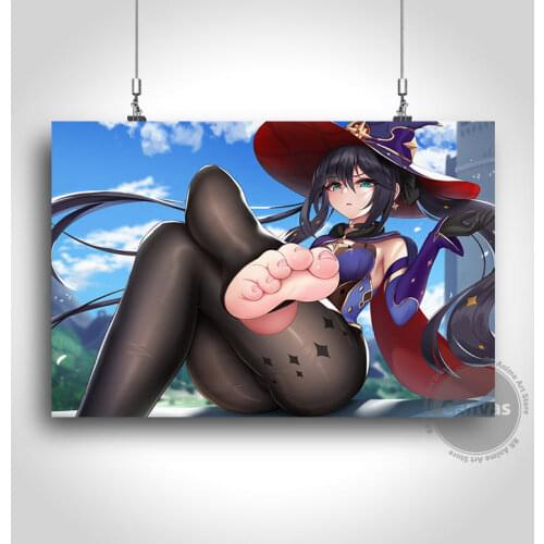 Canvas Anime Mona Genshin Impact Pictures Home Manga Decoration Paintings Poster HD Prints Wall Art Modular Living Room