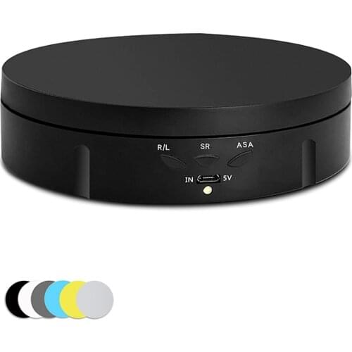 Kili Motorized Rotating Display Stand, 360 Degree Photography Turntable with 6 PVC Backgrounds,Battery/USB Power Supply