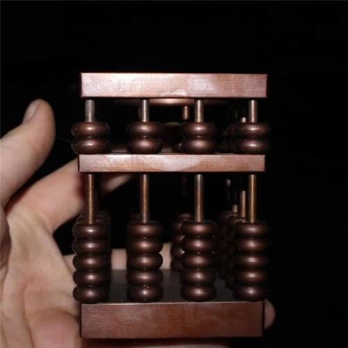 Collection Chinese Bronze Carving Abacus Pen Holder Storage Stand Fengshui Decoration Auspicious Gift