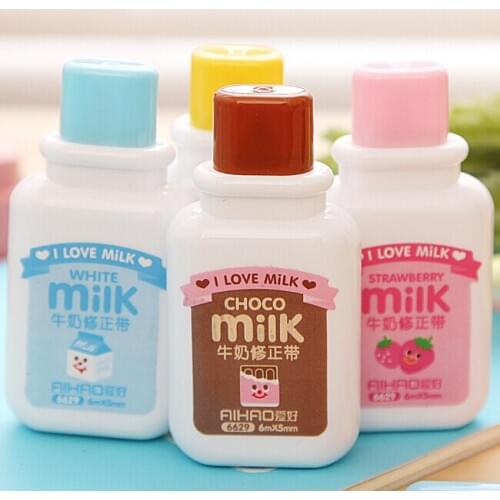 4 pcs/lot Kawaii Milk Bottle Shape Cartoon Correction Tape For School Kids Stationery Office Supplies(tt-4596)