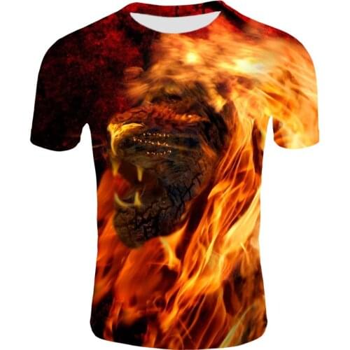 2021 summer 3D printing animal lion and beauty printing fashion mens t-shirts mens and womens t-shirts