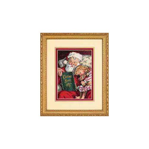 Lovely Hot Sell Counted Cross Stitch Kit Santa and Little Girl Reading Book Christmas Dim 08786