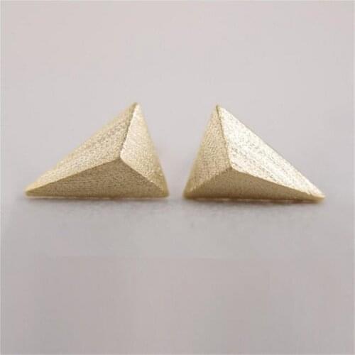 Fashion Three pyramid Ear Studs Triangle Stud Earrings Three Color Optional Unisex