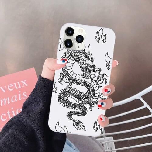 JAMULAR Funny Red Dragon Phone Case For iPhone 12 11 Pro XS MAX SE 2020 XR 7 X 8 6Plus Fashion Animal Soft Silicone Cover Fundas