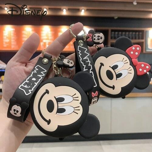 2021 New Disney Hot Sale Cute Pendant Couple Silicone Small Wallet Cartoon Image Mini Coin Purse Fashion Ladies Keychain Chain