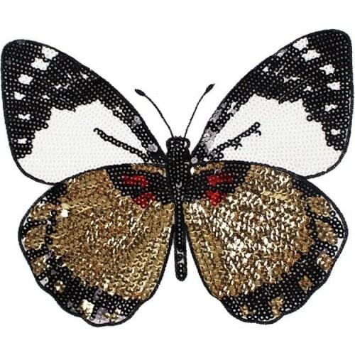 New Butterfly Animals Patches Applique Sewing Handmade Bling Bling Sequins Patch for T-shirt Clothing Embroidered Appliques