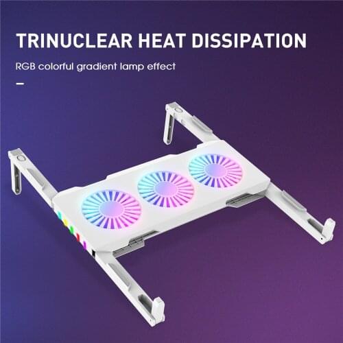 RGB Gaming Laptop Cooler Laptop Cooling Pads Notebook Stand For 12-17 Inch Laptop Foldable Tablet Stand With 3 Cooling Fans