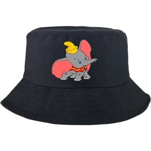 Disney Dumbo Sunbonnet Unisex Bucket Hat Cartoon Bob Hat Double-sided Fishing Hat Graphic Man Women Spring Panama Cap Outdoor
