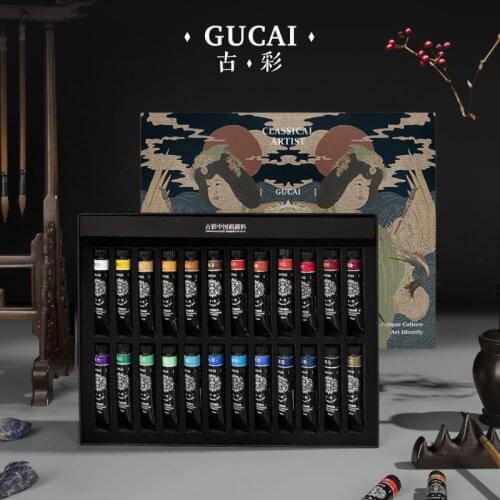 Paul Rubens Chinese Painting Pigment 12ml Tubes 12/24 Colors Set Mineral Color Professional Paint for Artist Art Hobbyist Master