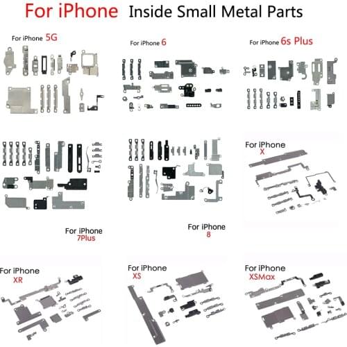 For iPhone 5G 5C 5S 6 Plus 6s Plus 7 PLus 8 Plus X Xs Max XR Full Set Small Metal Internal Bracket Shield Plate Kit Metal Parts