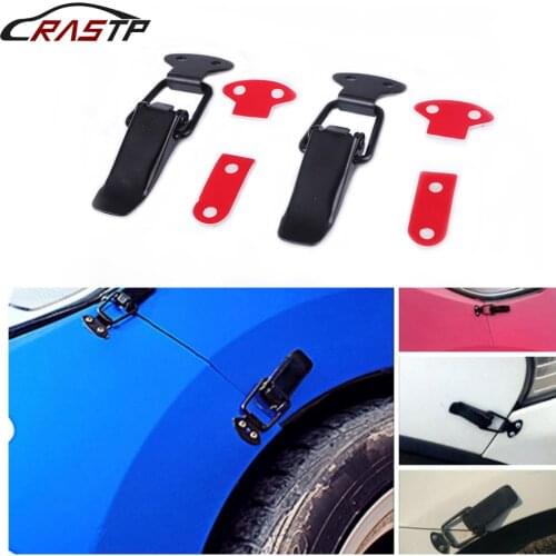 RASTP-Racing Car 2Pcs Bumper Durable Security Hook Lock Clip Kit Clip Hasp for Auto Hood Quick Release Fastener RS-ENL007