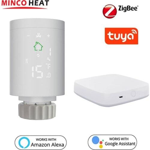 Temperature Controller Tuya ZigBee3.0 Smart Radiator Actuator Programmable Voice Control Thermostatic Radiator