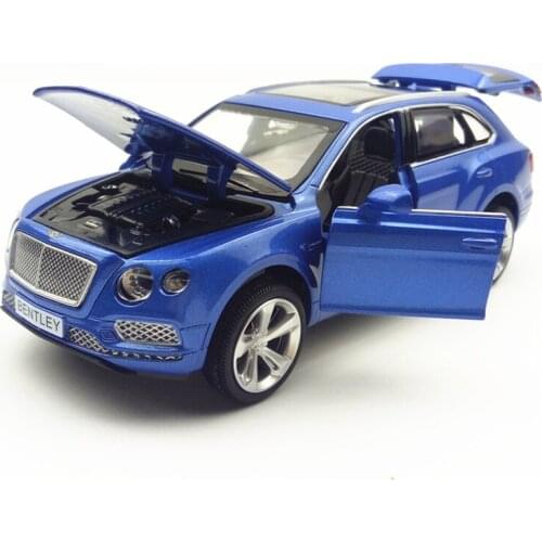 1:32 Bentley Bentayga luxury SUV Alloy sound and light pull back to open the door Metal Diecast Model Race Car Kids Toys Gift