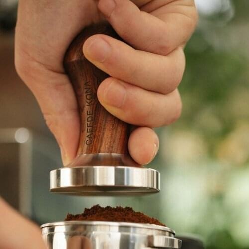 CAFEDEKONA flat coffee tamper 51/58mm espresso hand tampers great quality smooth wood handle good weight pressure espresso tool