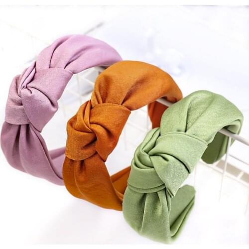 Wide Top Knot Hair Bands For Women Solid Color Cloth Headband Bezel Lady Hairband Hair Hoop Female Headdress Hair Accessories