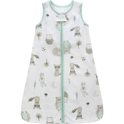 Baby Sleeping Bag For Newborn Baby Wearable Blanket 0.5 Tog Summer 100% Cotton Print Vest Sleep Sack Baby Boys Girls 0-3 Years