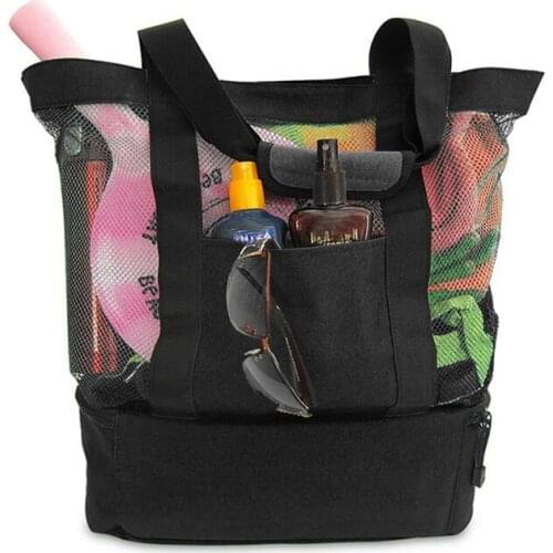 Storage Bags Mesh Shell Sand Beach Seashell Bag Kids Toy Mesh Sandboxes Away Cross Body Mesh Bag Children Adult Storage Bags