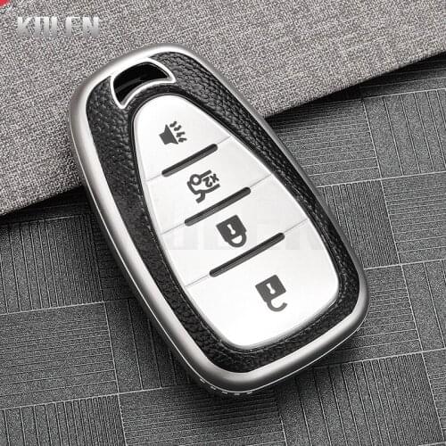 TPU Leather Type Car Smart Key Case Cover For Chevrolet Cruze Malibu Spark Volt Bolt Trax Aveo Protector Shell Fob Accesories