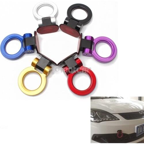 Universal for Any Car ABS Bumper Decoration Car Trailer Ring Tow Hook Sticker Adorn Car Tralier Tow Hook Kit Car-styling 6colors