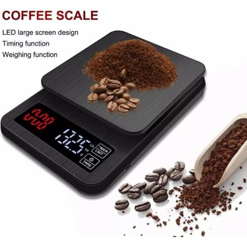 3kg 5kg 10kg/0.1g Drip Coffee Scale With Timer Portable Electronic Digital Kitchen Scale High Precision LCD Electronic Scales