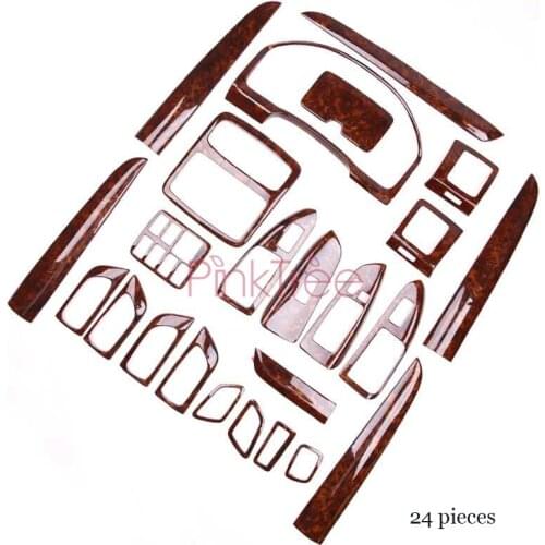 Interior Wooden Color Trim Panel Cover Overlay 2003-2009 Car Styling For Toyota Land Cruiser 120 Prado FJ120 Accessories