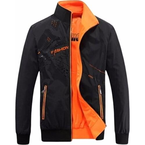 XIYOUNIAO spring new men`s WindBreaker Both Side Wear Thin Bomber Jacket fashion winter male sporting black coat size L~5XL