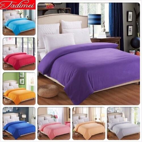 1 piece Duvet Cover Plain Pure Color Purple Bedding Bag High Quality Soft Cotton Quilt Blanket Case Single Twin Queen King Size