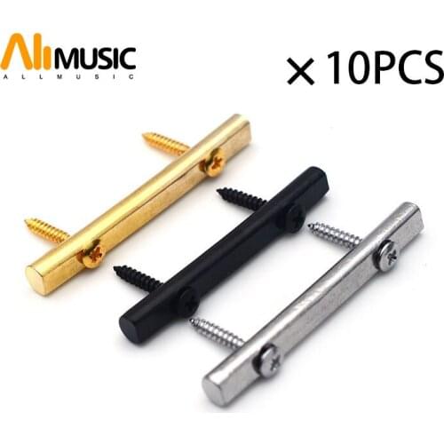 10pcs 45mm Brass Guitar String Retainers Bars Tension Bar for Tremolo Systems Electric Guitar Chrome Gold