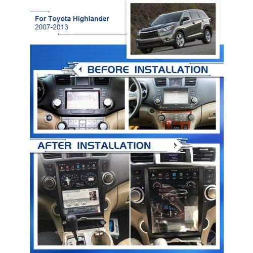 128G Tesla Screen Android 9 Video Multimedia For Toyota Highlander 2009 2010 2011 2012 2013 Radio Receiver Car Stereo Head Unit