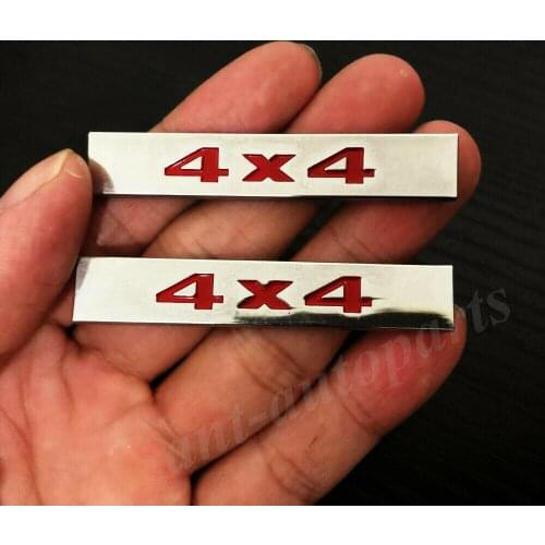 2pcs Metal Chrome 4x4 Car Trunk Fender Emblem Badge Decal Sticker SUV 4WD AWD