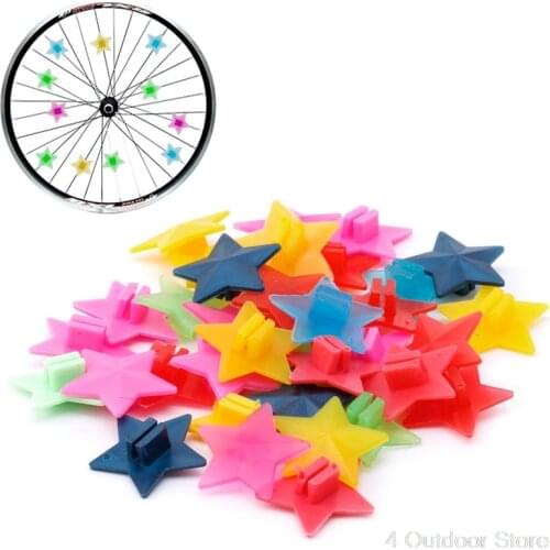 36Pcs/Bag Cycling Plastic Wheel Spoke Colorful Star Decoration MTB Bicycle Bike Jy04 20 Dropship