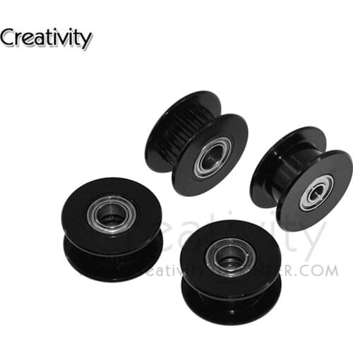 5Pcs 2GT 20 Teeth Idler Pulley black Bore 3mm & Width 6mm with teeth or without teeth for GT2 Timing belt synchronous Wheel