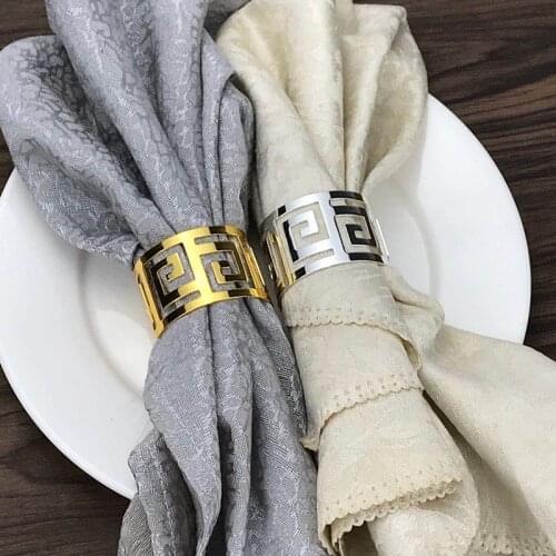6 / PCS new products in stock metal open cut napkin buckle napkin ring napkin ring high end restaurant hotel desktop accessories