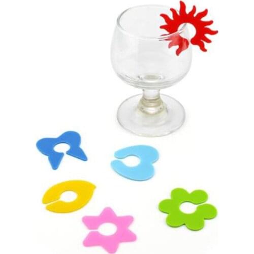 Silicone Party Wine Glass Marker Charms Drinking Buddy Cup Identification Cup Identify Cup Labels Tag Signs Random Color