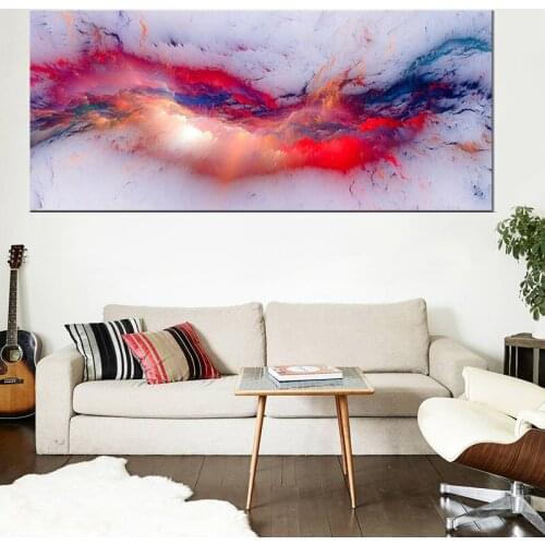 White Red Light Think Independe Cloud Abstract Wall Picture Oil Painting For Living Room Decor Canvas Modern Art Poster Print