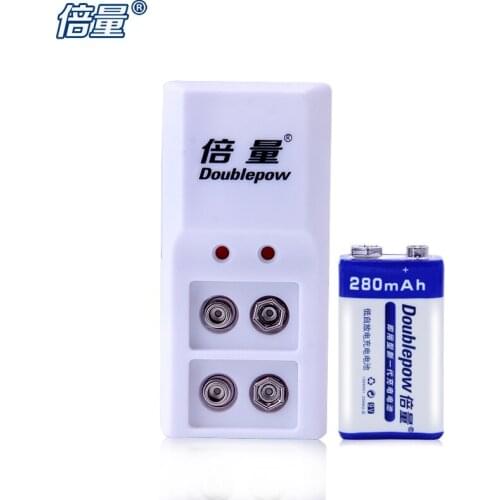 Doublepow New DP-6F22 9V Battery 280 mAh batteries multimeter microphone Battery + 9 V B09 charger , remote control toys