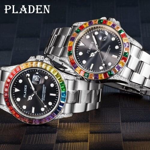 PLADEN Quartz Men Watches Top Business Waterproof Stainless Steel Male Fashion Watch Luminous Automatic Date Relogio Masculino