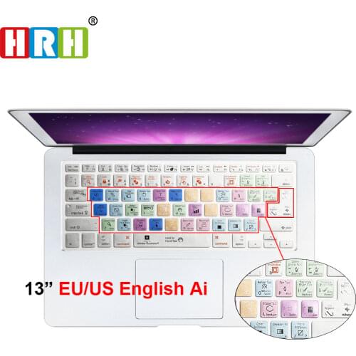 HRH Illustrator AI Shortcuts Hotkey Silicone Keyboard Cover Skin for MacBook Air Pro Retina 13" 15" 17" Both US/EU Version