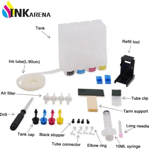 Inkarena Ciss Ink Tank for HP 302 XL For HP302 Cartridge Deskjet 1110 1111 1112 2130 2131 Printer Continuous Ink Supply System
