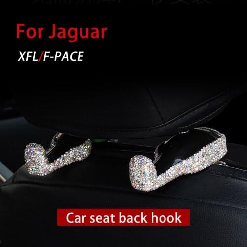 For Jaguar F-PACE XFL Headrest Rear Seat Hook Seat Hook Car Handbag Shopping Bag Bracket Inlaid diamond Seat hook Car Accessorie
