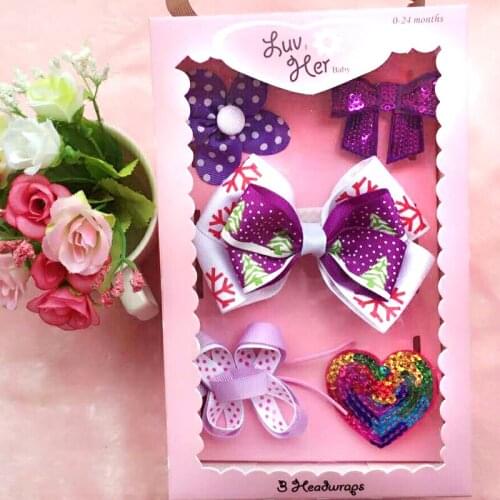 F194 Baby Girl Gift Set Butterfly Love Sparkle Hairband Hairband Hairpins Hair Accessories Gift Set Beautifully
