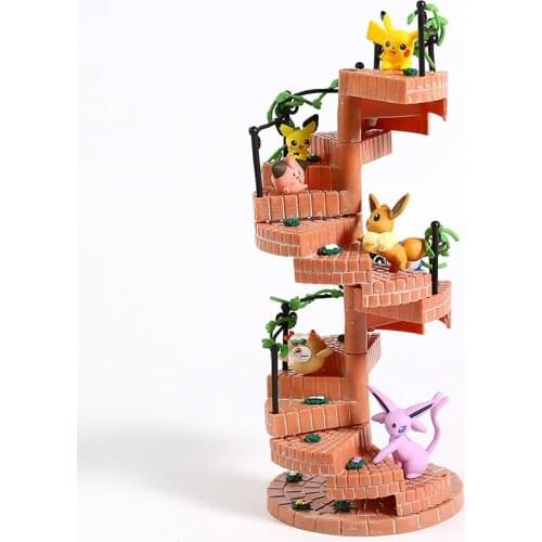 Pokemons Steps vol.1 Pikachu Espeon Rowlet Piplup Pichu Eevee PVC Figures Toys 6pcs/set