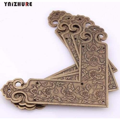 Filigree L Brass Bat Coner Cabochon,Ancient Vintage Corner,Flatback Embellishments Scrapbooking,Wooden Box Lucky Decor,91mm,1PC