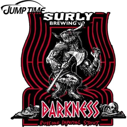 JumpTime 13 x 8.5 cm Surly Darkness Beer Car Stickers JDM Vinyl Air Conditioner Bumper VAN Fine Decal Car Accessories Graphics
