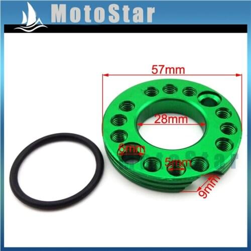 CNC Alloy 28mm Carb Green Adjuster Carburetor Inlet Intake Manifold Spinner Plate Adaptor For Pit Dirt Bike Motorcycle