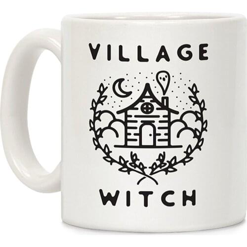 Village Witch White 11 Ounce Ceramic Coffee Mug