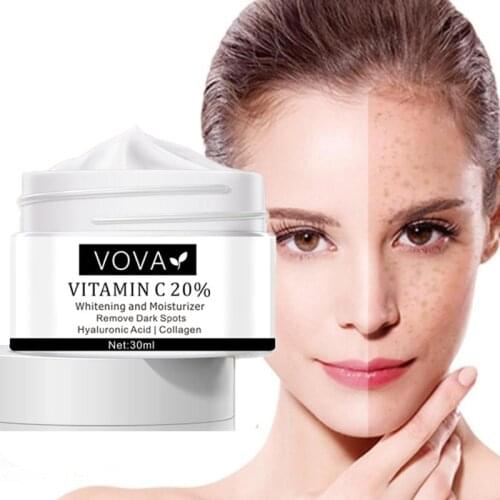 20% Vitamin C Face Cream Whitening Dark Spots Fade Freckls Speckle Prevent Melanin Formation Brighten Dullness Skin Care 30ml
